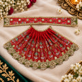 Braj Neel Vilas Lehenga Patka Poshak - Red