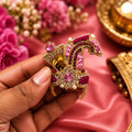 Vrindavan Gulabi Kundan Mukut for Laddu Gopal Ji