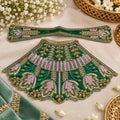 Braj Kusum Madhavi Lehenga Patka Poshak- Green