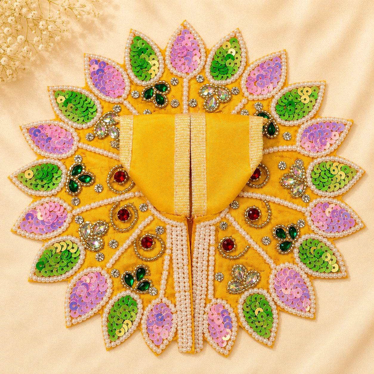 Shri Braj Phool Vatika Poshak -Yellow
