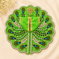 Vrindavan Ratna Morpankh Jadi Poshak-  Green
