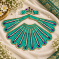 Braj Neelam Madhavi 3pcs Lehenga Patka Poshak-  Ocean Blue