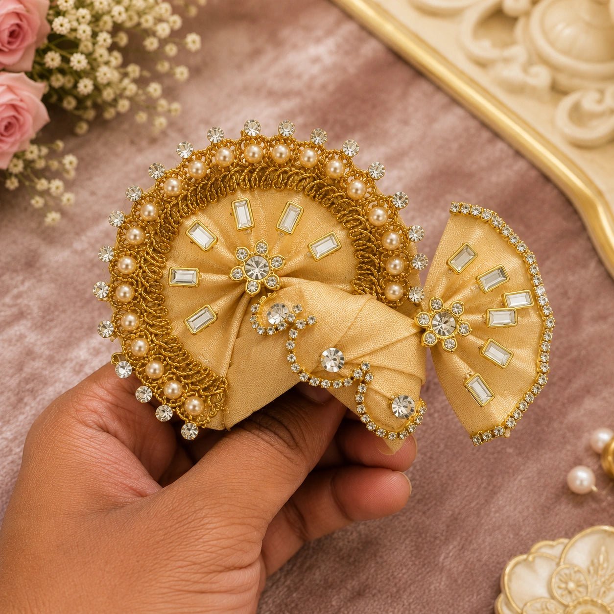 Shri Braj Vanamali Pagadi - Cream