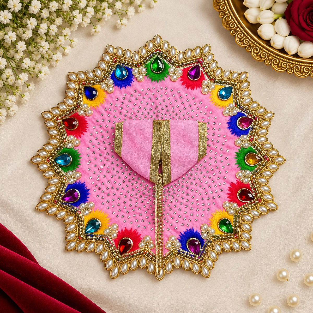 Shri Braj Mayur Ratna Poshak- BABY PINK